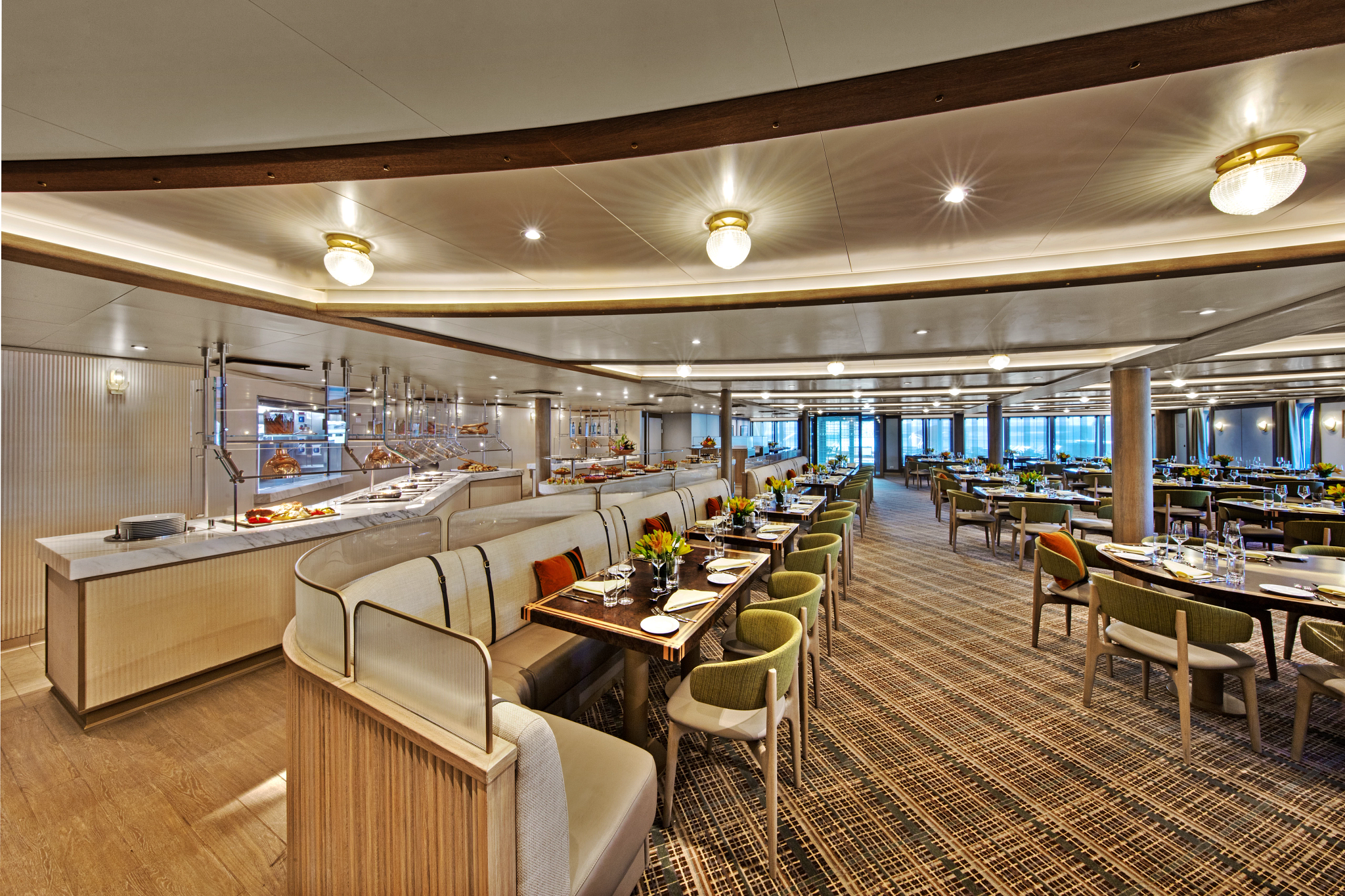 Colonnade - casual dining, features an open kitchen, lavish buffets or table service for breakfasts and lunch