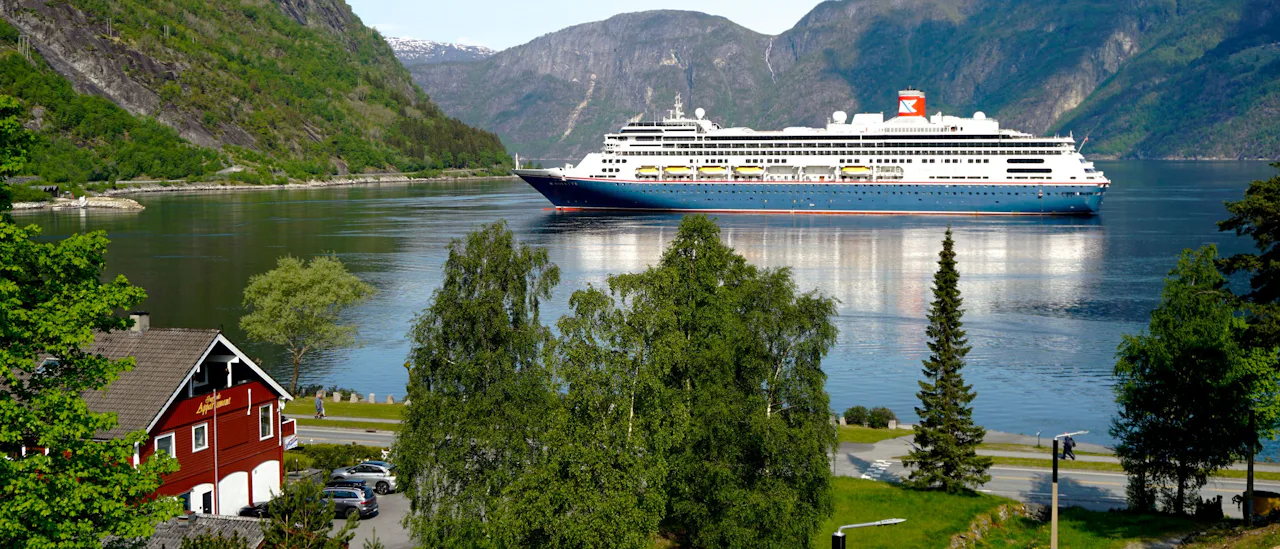 Fred. Olsen Bolette in Eidfjord, Norway,