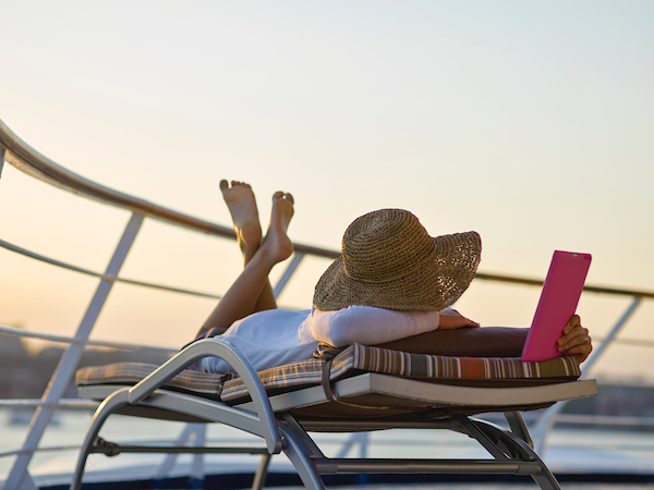 Relaxing on Deck onboard Silversea