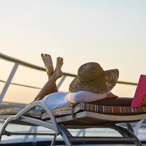 Relaxing on Deck onboard Silversea