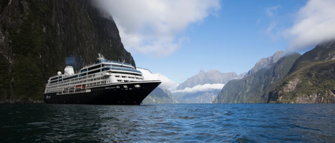 Azamara Ship in Milford Sound New Zealand