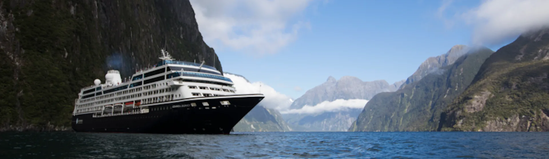 Azamara Ship in Milford Sound New Zealand