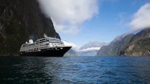 Azamara Ship in Milford Sound New Zealand