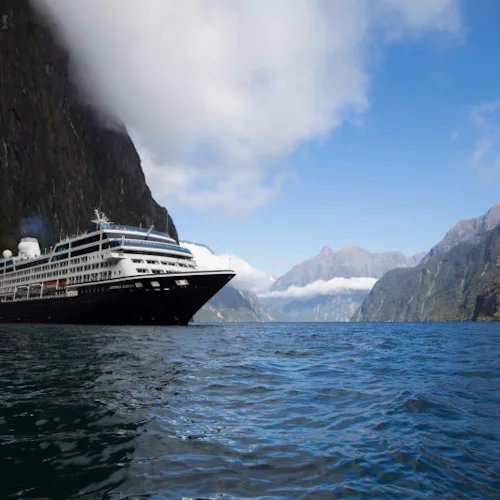 Azamara Ship in Milford Sound New Zealand