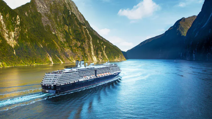 Holland America Noordam sailing in Milford Sound