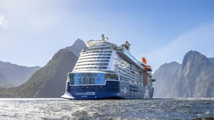 Celebrity Edge in Milford Sound
