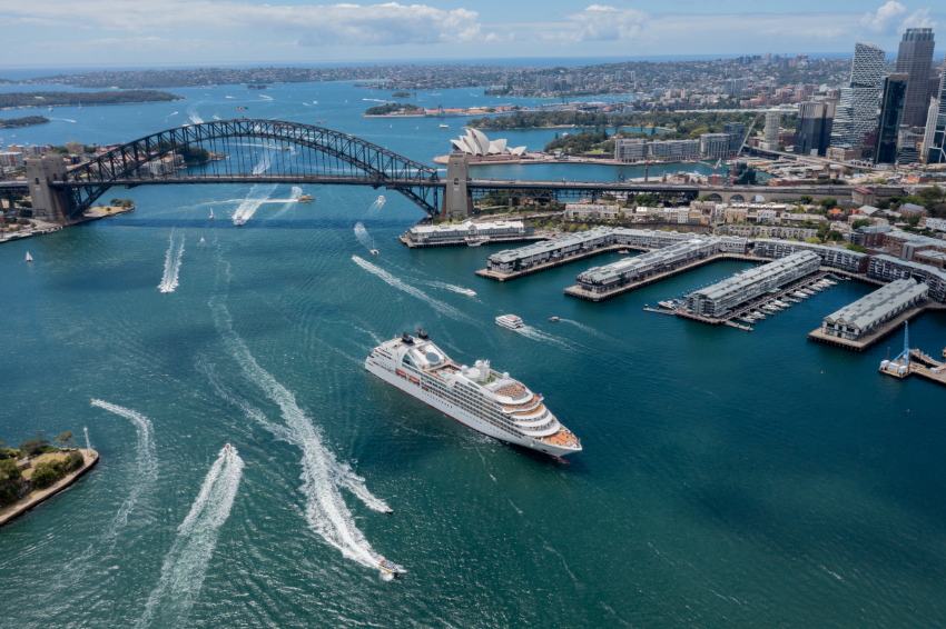Seabourn Quest arriving in to Sydney harbour, Australia
