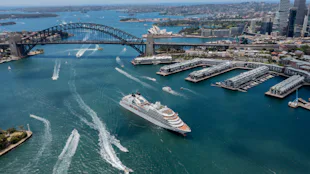 Seabourn Quest arriving in to Sydney harbour, Australia
