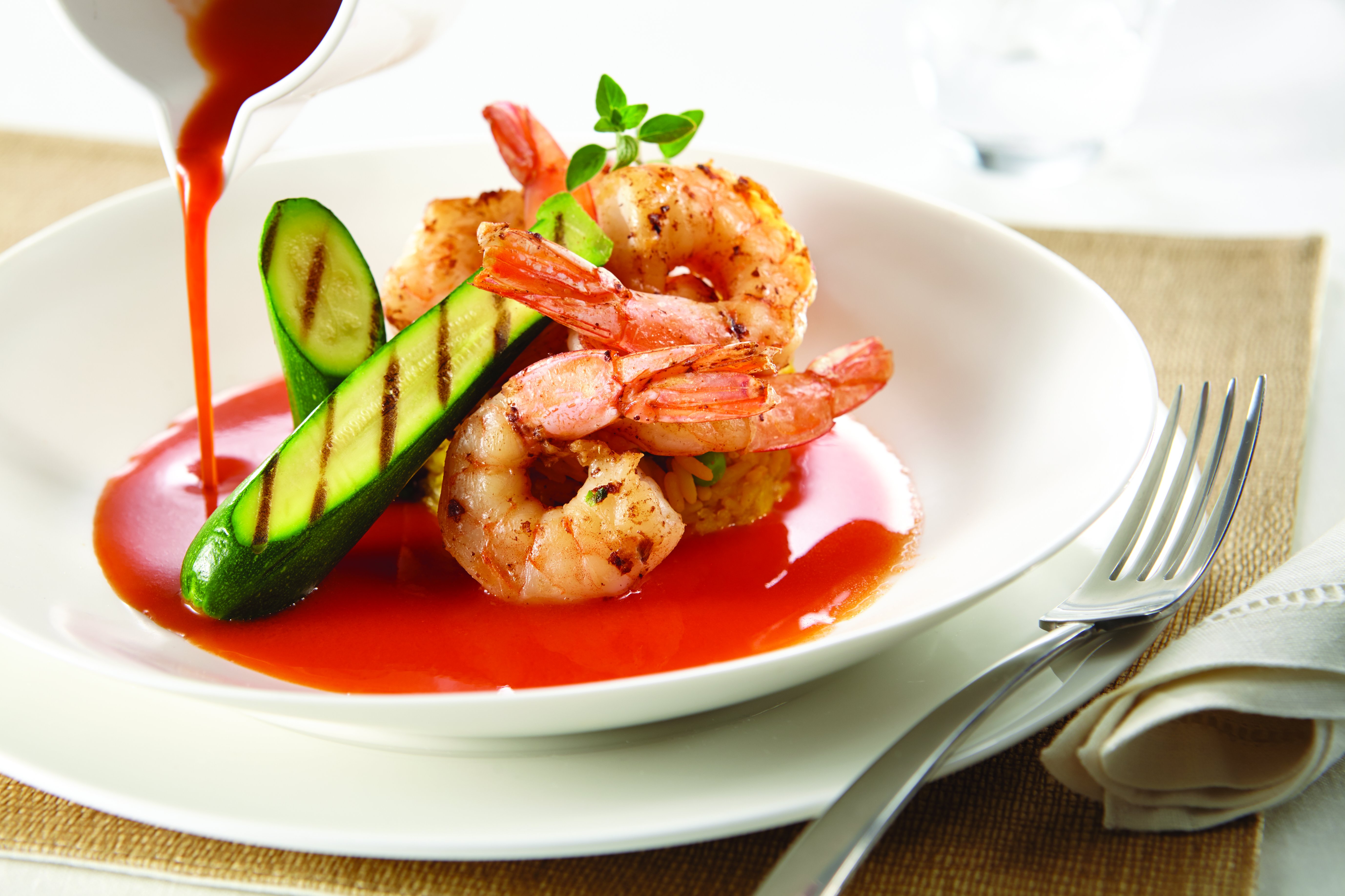Grilled shrimp dish