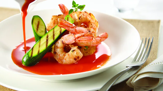 Grilled shrimp dish