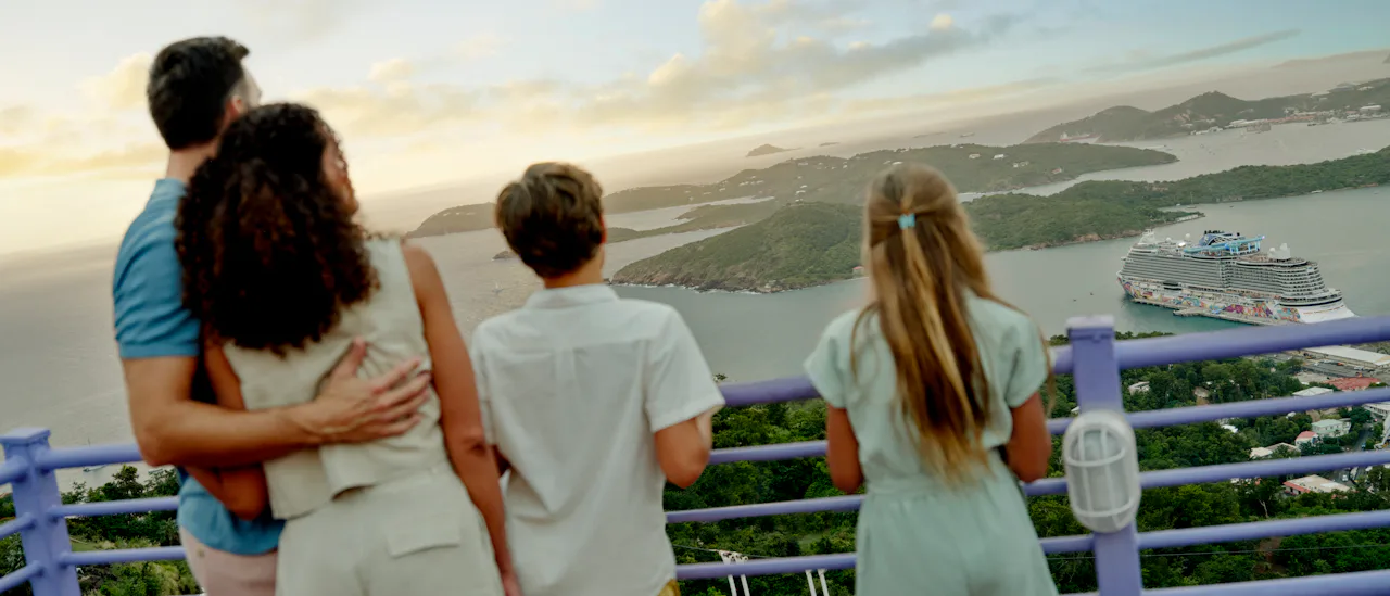 Family looking at Norwegian Aqua