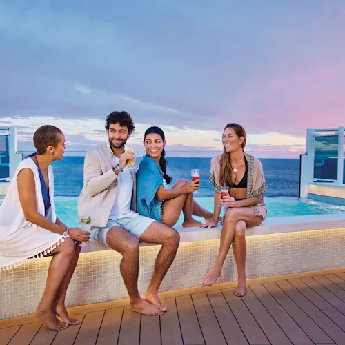 Friends beside the Infinity Pool